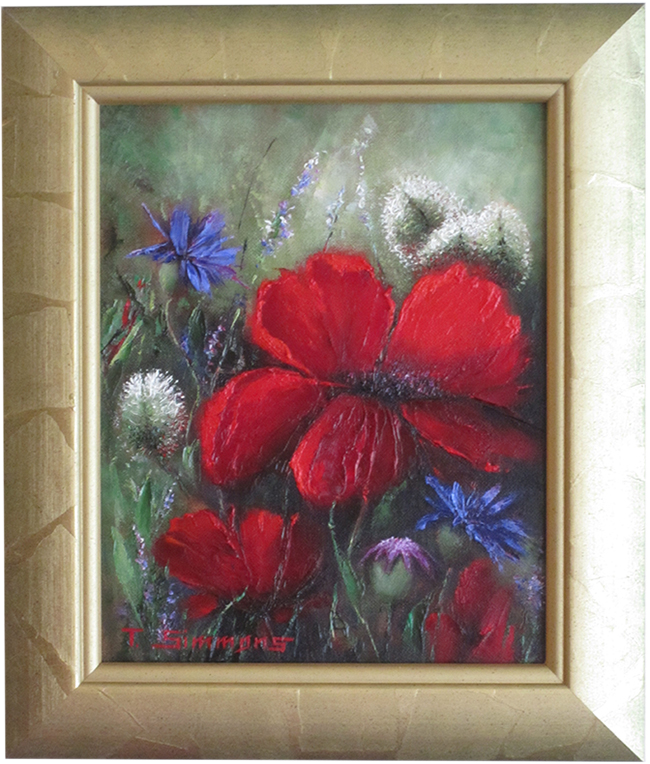 Red Faced © by Tamara Simmons, 10 x 8 oil painting Red Faced oil painting